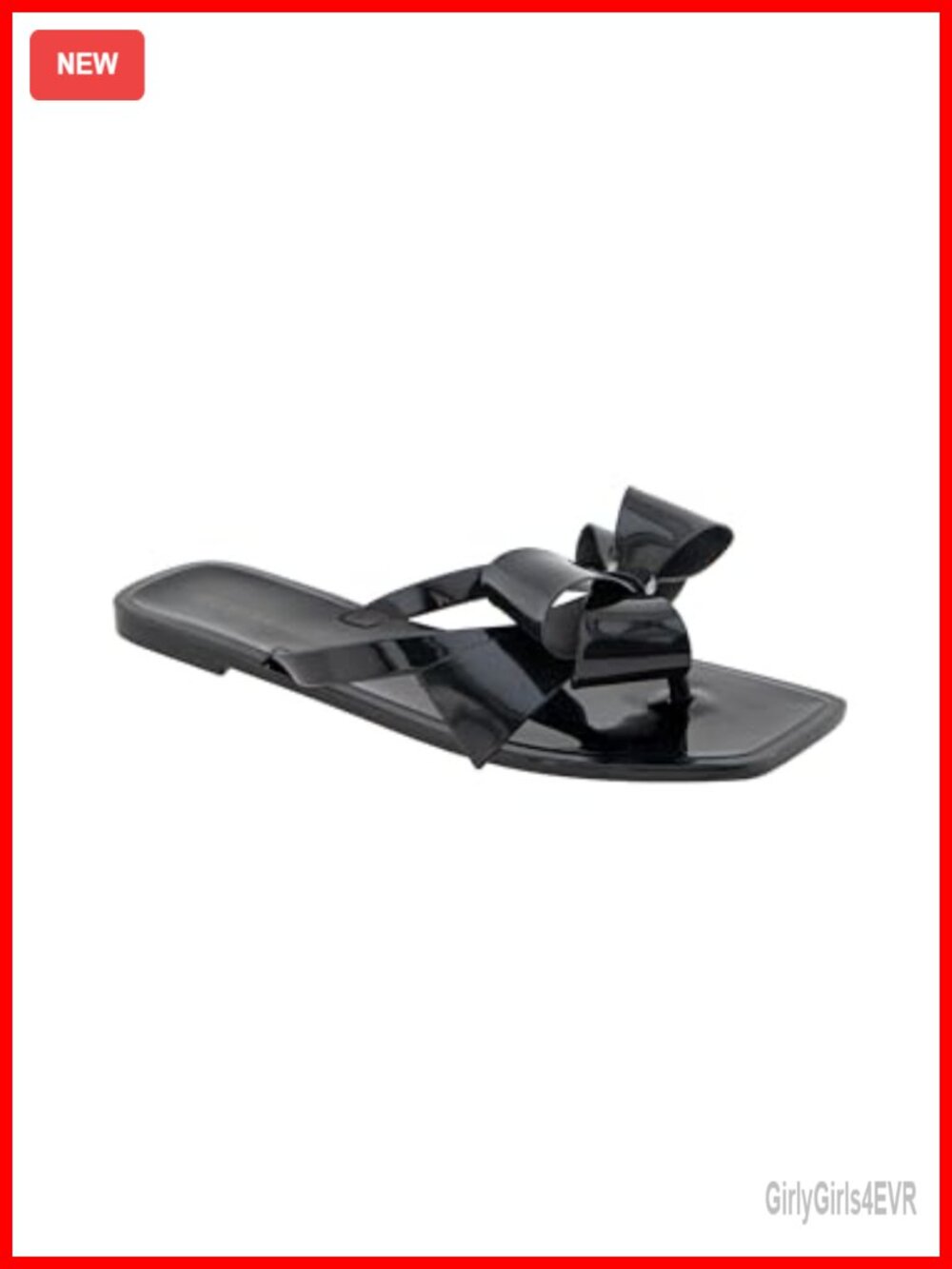 Jelly Flip Flop Sandals with Bow Detail Slip-On Summer Beach